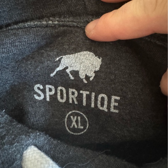 Gray Gothic LA Clippers Sweater with Drawstring Hood - Picture 4 of 4